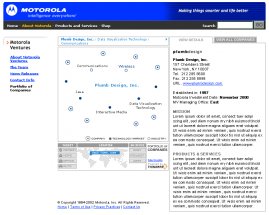 Screenshot of Motorola Ventures' Interactive Portfolio